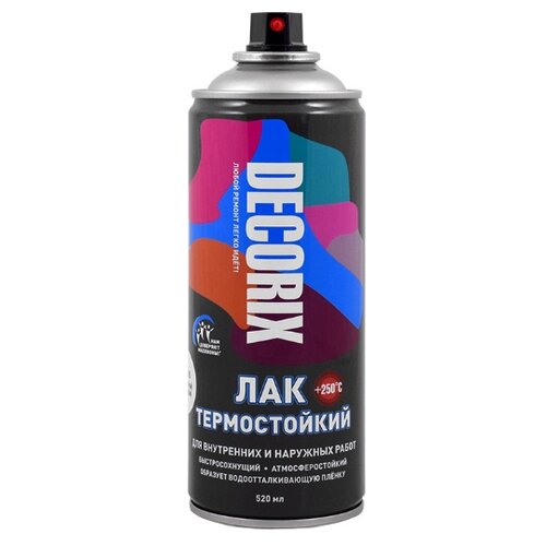 Лак аэрозольный термостойкий +250°С Decorix (520мл) глянцевый (0112-05 DX)