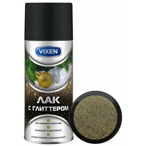 Автохимия ASTROHIM VIXEN VX24014 Лак с глиттером, золото, аэрозоль, 210 мл