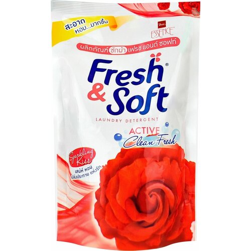 Lion Гель для стирки белья Игристый поцелуй Essence Fresh&Soft Sparkling Kiss в мягкой упаковке, 400мл
