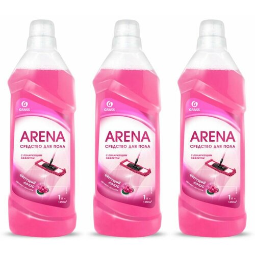 Grass Средство для мытья пола Arena Цветущий лотос, 1 л, 3 шт