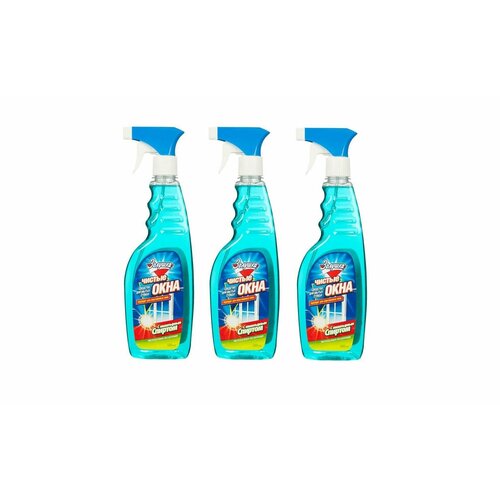 Золушка Чистые Окна, Средство для мытья окон, с нашатырным спиртом, 750 мл, 3 шт