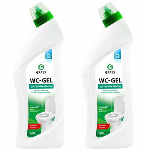 Grass Чистящее средство для сантехники WC-Gel, 1 л, 2 шт