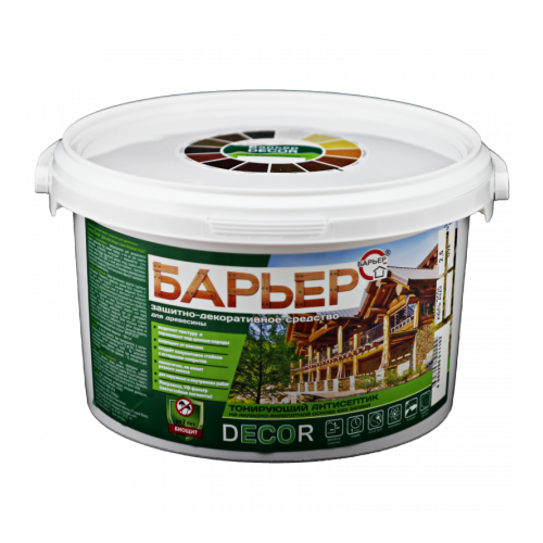 Защитно-декоративный антисептик Барьер Decor, дуб, ведро 2,5 кг