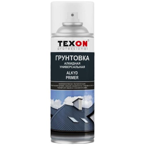 Универсальный алкидный грунт Texon серый, аэрозоль, 520 мл ТХ183296 .
