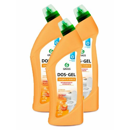 Чистящий гель DOS GEL Сила цитрусов, 1000 мл, 3 шт