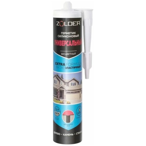 Герметик силиконовый, универсальный, бесцветный "ZOLDER", 280мл
