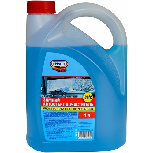 Очиститель стекол зимний до -20С с лейкой 4л PINGO