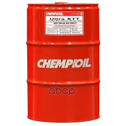CHEMPIOIL 5W-40 Ultra Xtt Sn/Cf, A3/B4, 60Л (Синт. Мотор. Масло)