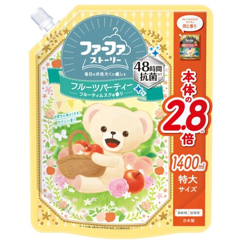Кондиционер для белья антибактериальный Nissan FaFa Story Fruity Party Фруктовая вечеринка в мягкой упаковке 1400 мл