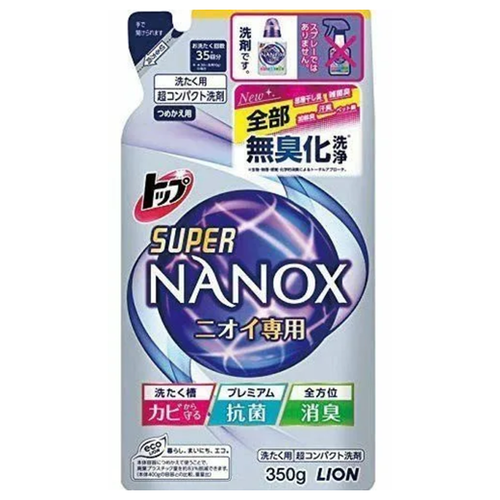 Гель для стирки концентрированный Lion Top Super Nanox в мягкой упаковке 350 г