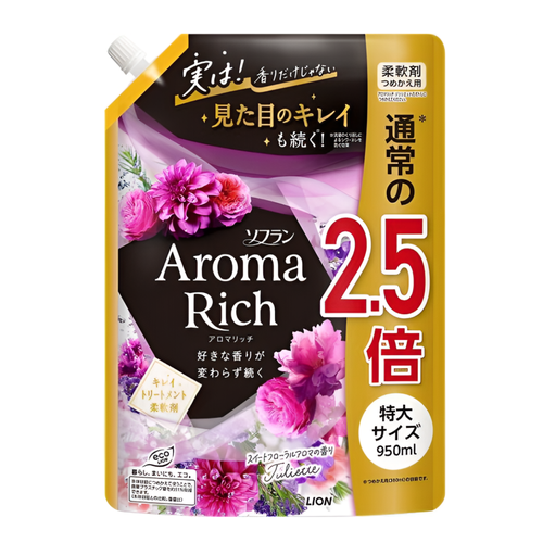 Кондиционер для белья Lion Япония Soflan Aroma Rich Juliette, сменный блок, 0,95 л