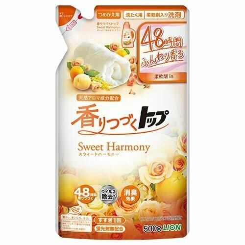 Жидкое средство для стирки Lion ТОП Сладкая гармония, японское, с кондиционером, 500 г.