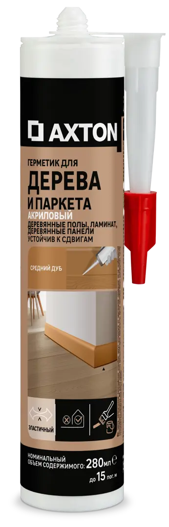 Герметик акриловый Axton для дерева цвет средний дуб 280 мл
