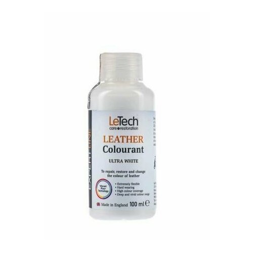 LeTech Expert Line Краска для кожи (Leather Colourant) Ultra White 100мл