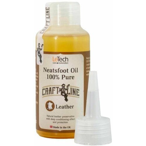 Масло костное для кожи с запахом Leather, LeTech, Neatsfoot Oil Leather 100% Pure, 100 ml