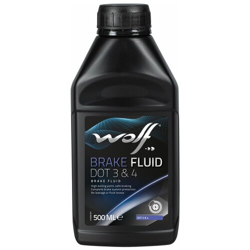Жидкость тормозная Wolf DOT 3, DOT 4 500 мл
