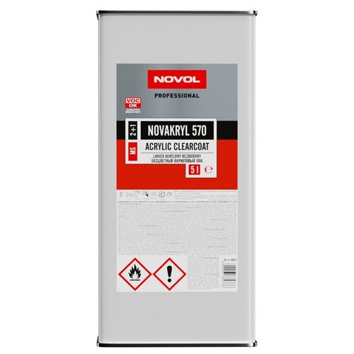 NOVOL 38071 NOVOL К-т NOVAKRIL 570 Бесцветный акриловый лак MS 2+1 (1л + отв. 35631 )
