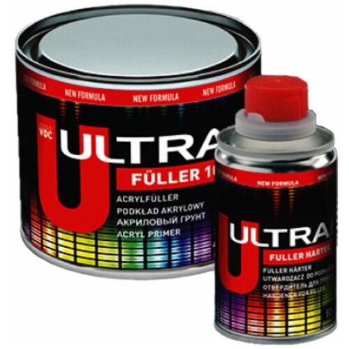 Акриловый грунт Novol Ultra Fuller 100 2К серый, 5+1, банка 400 мл, с отвердителем 80 мл 99312-99510 .