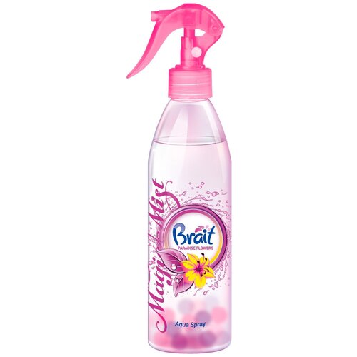 Освежитель воздуха Brait Magic Mist PARADISE FLOWERS, водный, триггер-спрей, аромат Цветочный (425 гр.)