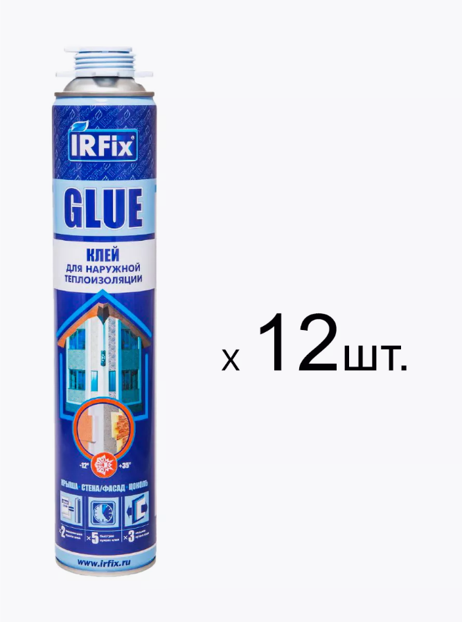 Клей для наружной теплоизоляции IRFix Glue для пенополистирола 800мл 12 шт