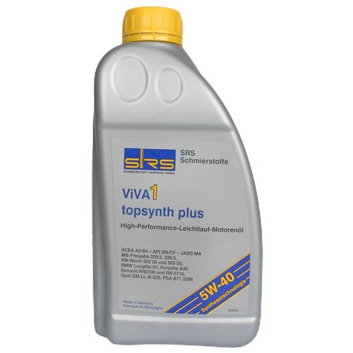 Моторное масло SRS VIVA 1 topsynth PLUS 5W-40, 1л
