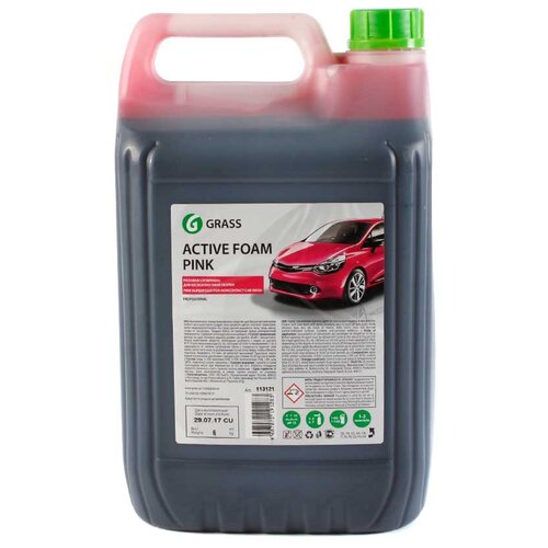 Автошампунь GRASS Active Foam Pink для б/к мойки розовая пена 1 л
