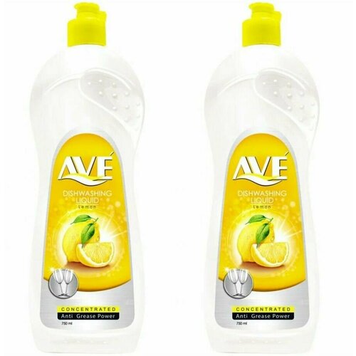 AVE Средство для мытья посуды, Лимон 750 мл, 2 шт