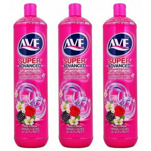 AVE Жидкость для мытья посуды Ягоды и Цветы, 900 мл, 3 шт