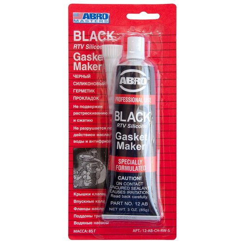 Герметик прокладок Abro Masters RTV Silicone Gasket Maker силиконовый 85 г черный