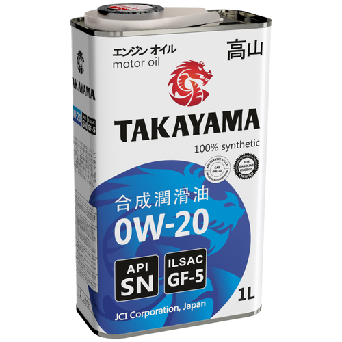Масло моторное синтетическое TAKAYAMA SAE 0W-20 ILSAC GF-6, API SP 1л (605140)