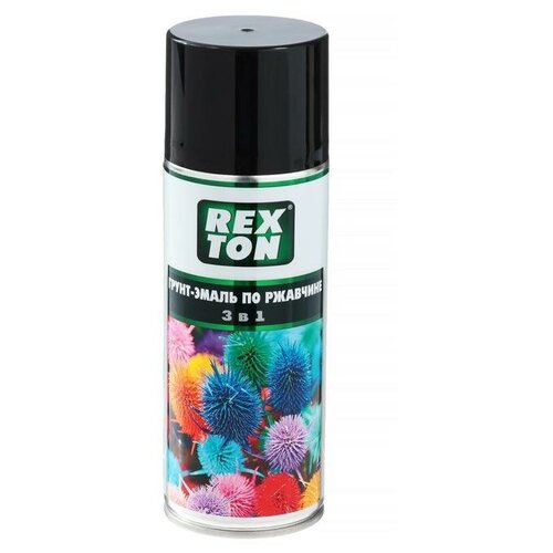 Грунт-эмаль REXTON по ржавчине 3 в 1, черный, аэрозоль 520 мл RT-150.20 , 1 шт.