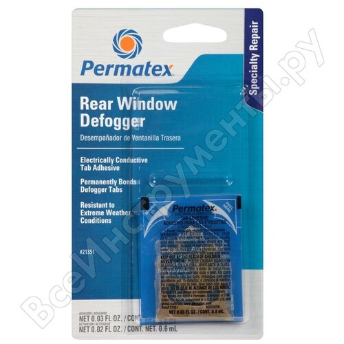 Клей Для Ремонта Стекла Набор Для Для Ремонта Контактов Обогрева Заднего Стекла В Блистере: Активатор-Адгезив 0,6Мл + Клей-Перемычка Для Контакта Обогрева 0,8Мл Permatex арт. 21351