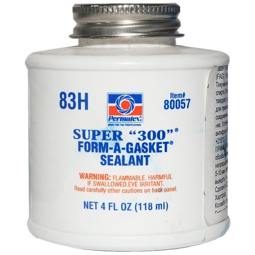 Клей-герметик для прокладок №83 "SUPER 300" незатвердевающий черный (от -54С до +215С) 118мл PERMATEX