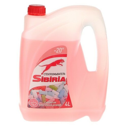 Жидкость стеклоомывающая зимняя Sibiria Бабл Гам, -20с, 4 л .
