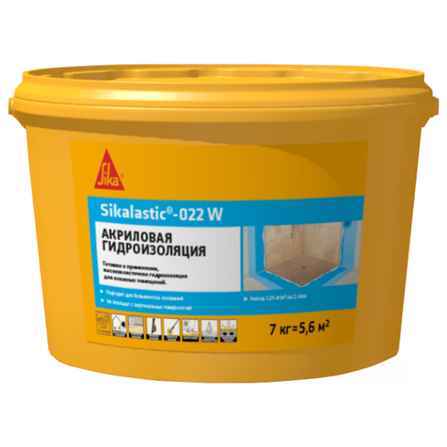 Мембрана гидроизоляционная SIKA lastic-022 W (7 кг) жидкая полимерная, 610824