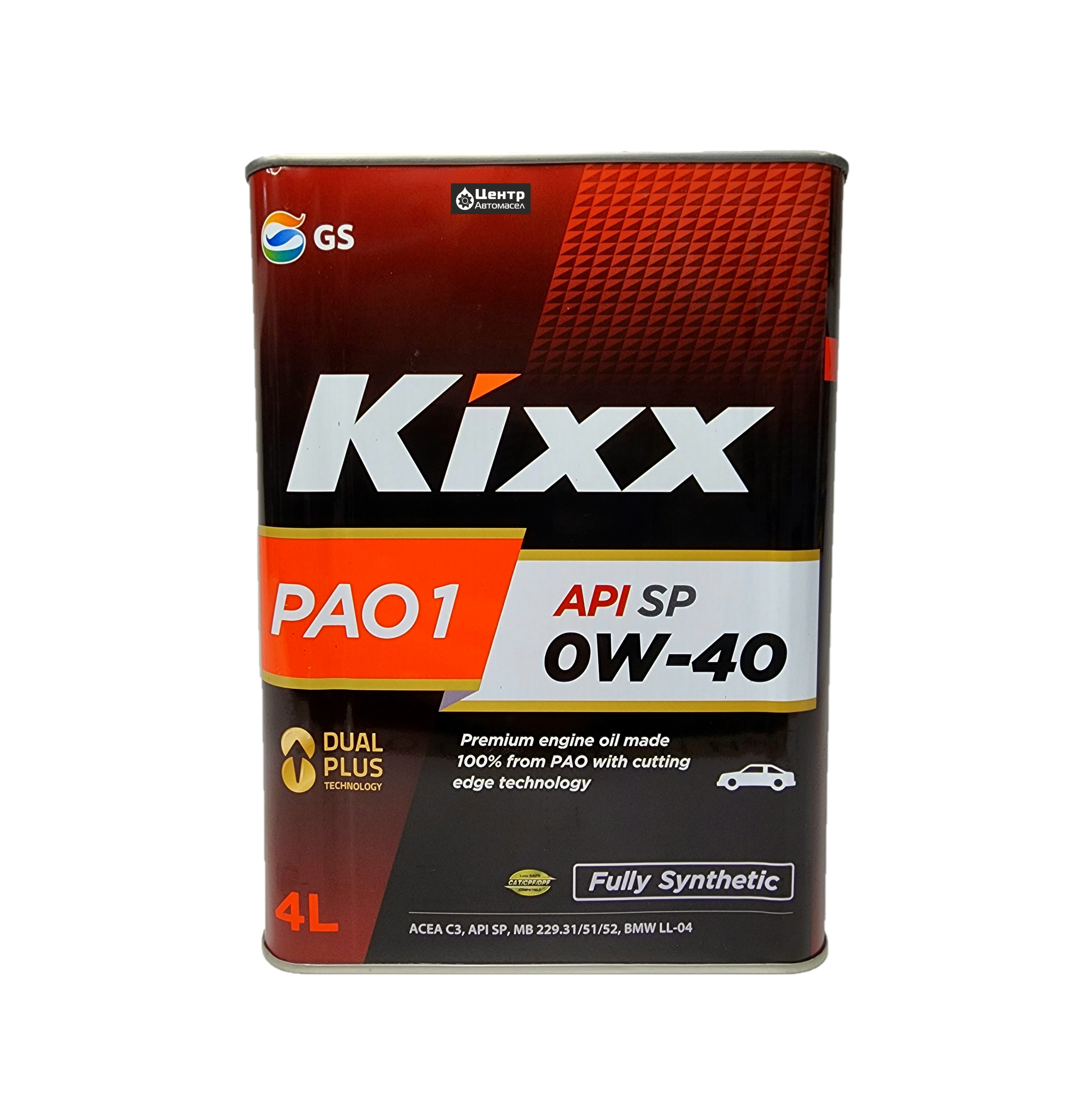 Моторное масло Kixx PAO1 SP 0W-40 4л