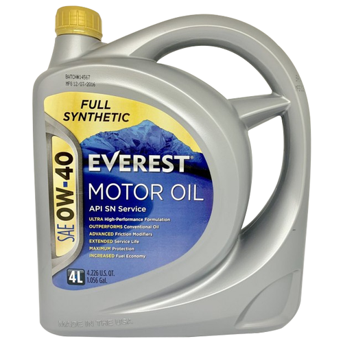 Синтетическое моторное масло Everest 0W-40 Full Synthetic, 1 л