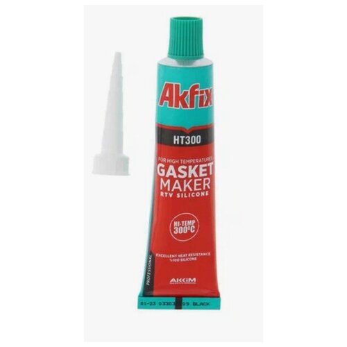 Герметик силиконовый Akfix Нт300, термостойкий, черный, 50 г Akfix 6957221 .
