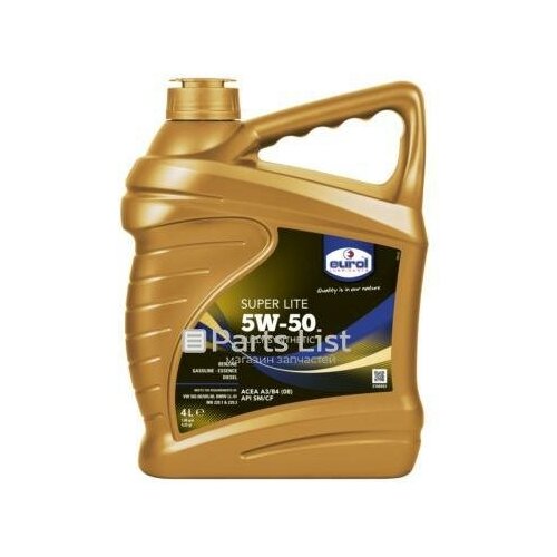 EUROL E1000934L 1шт EUROL E1000934L Моторное масло Eurol Super Lite 5W50 A3/B34 4л.