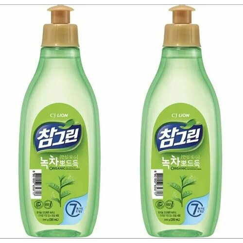 LION Средство для мытья посуды, овощей и фруктов Chamgreen Green Tea 300г - 2 штуки
