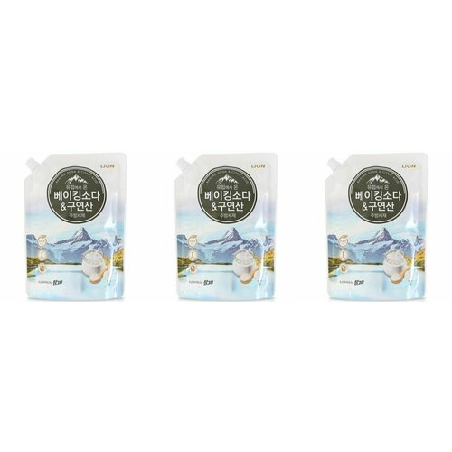 LION Средство для мытья посуды, овощей и фруктов Baking&Citric Acid 300g сменный блок - 3 штуки