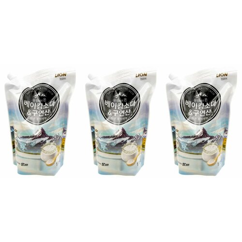 Средство для мытья посуды, овощей и фруктов Lion Baking&Citric Acid, 1 л, 3 шт