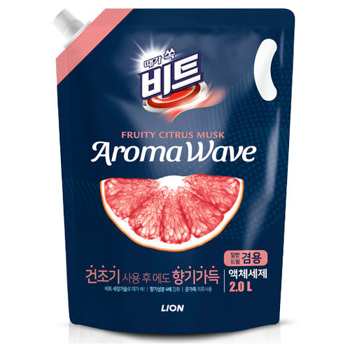 Гель для стирки концентрированный универсальный Lion Aroma Wave Fruity Citrus Musk Грейпфрут в мягкой упаковке 2000 мл