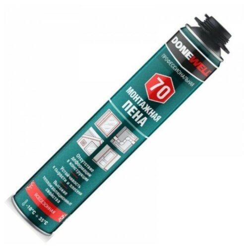 Пена монтажная профессиональная Donewell 70, всесезонная, 1000 мл