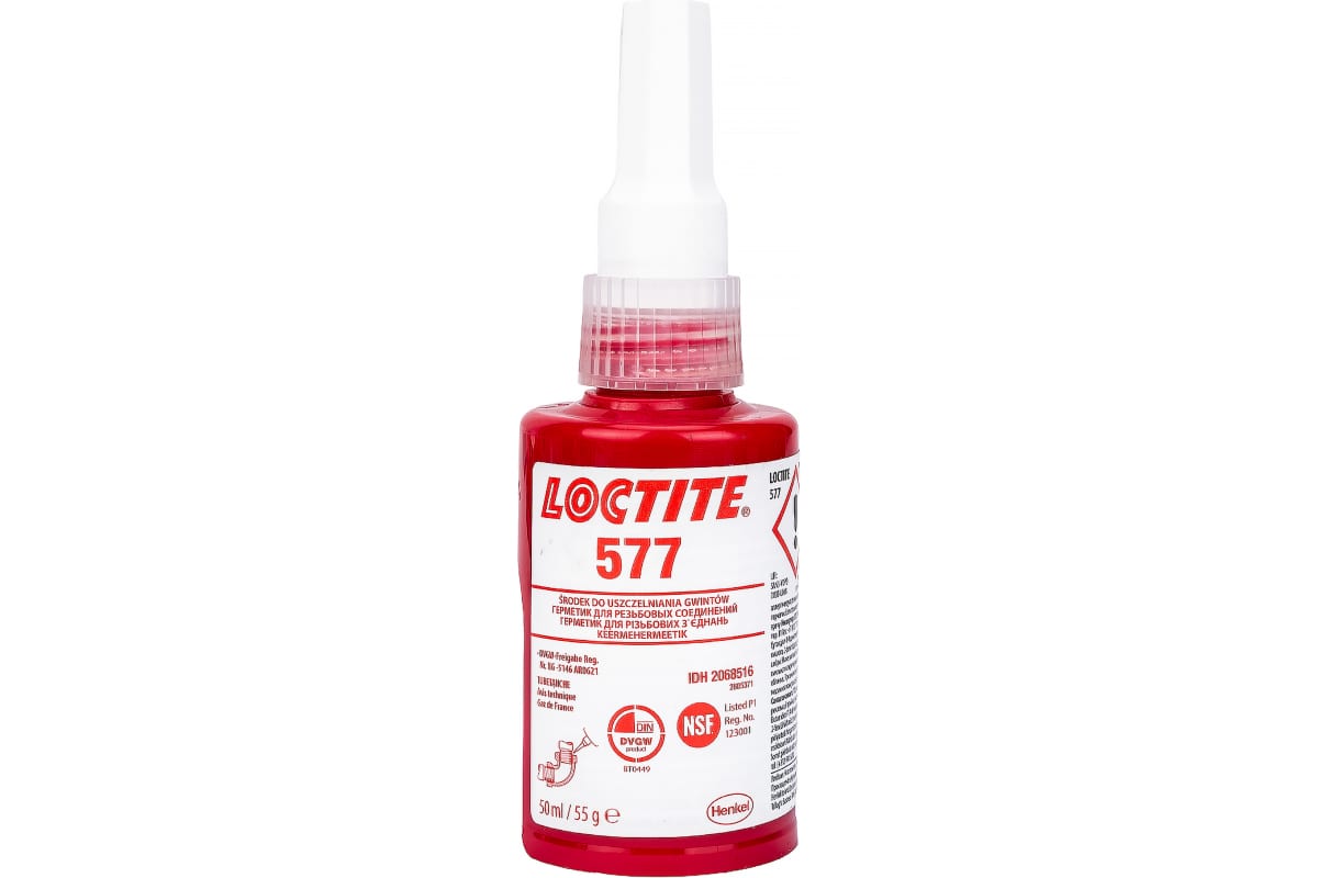 Резьбовой гелеобразный герметик Loctite 577 для неактивных металлов 50 мл 2068516