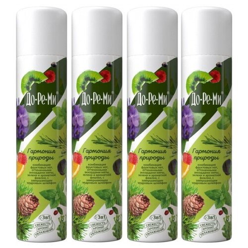 Освежитель воздуха аэрозольный ДО-РЕ-МИ Аква Плюс - Гармония природы 3 в 1 (350 мл) х 4 штуки
