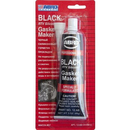 Герметик силиконовый черный 85 гр. ABRO 12ABCHRWS
