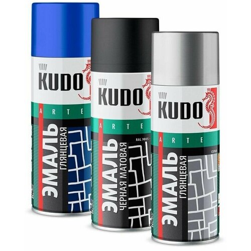 Краска спрей универсальная темно-красная, 520 мл. KUDO KU-10042